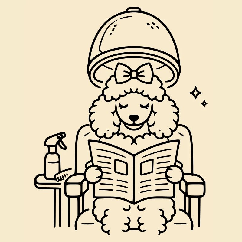 Caniche chez le coiffeur