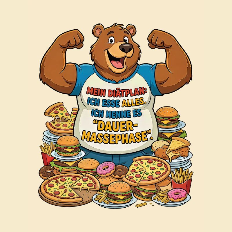 Dauer-Massephase: Bär mit Pizza