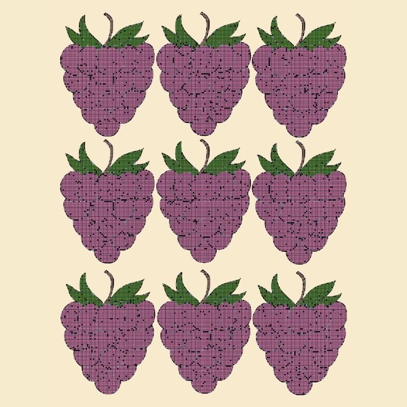 Textile à motif framboise