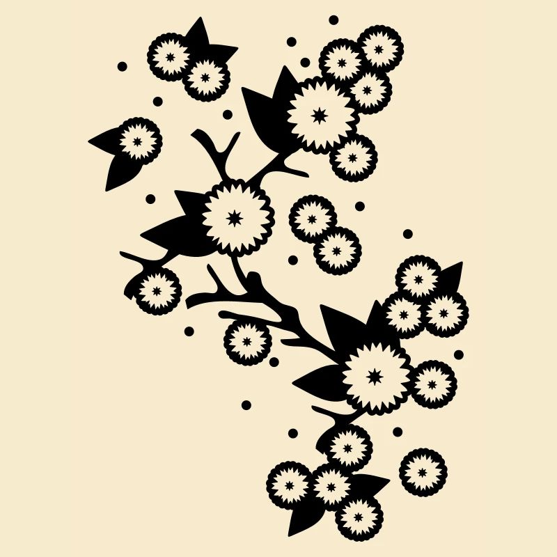 branche de fleurs stylisées