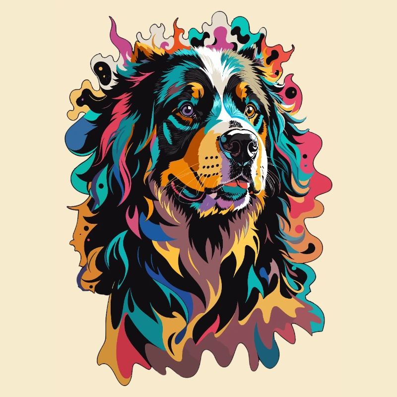 Berner Sennenhund buntes Design Tier Leidenschaft