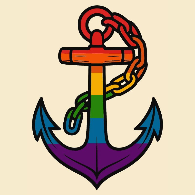 Ancre arc-en-ciel avec dégradé