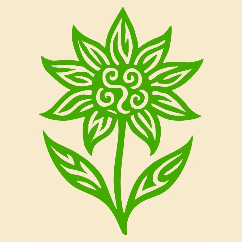 Fleur créative avec motif tribal - couleur variable