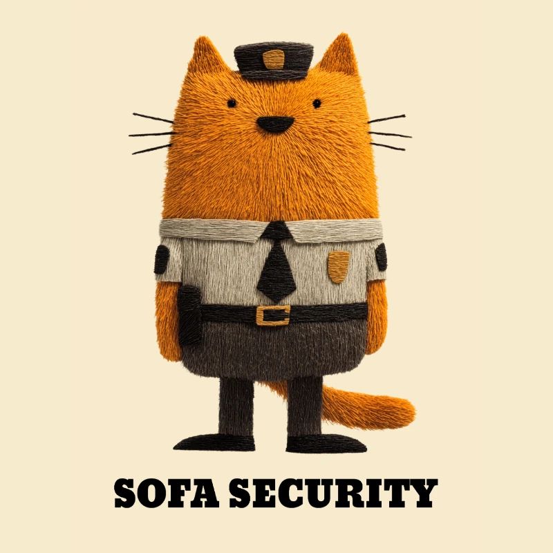Chat au look de sécurité - Canapé Sécurité