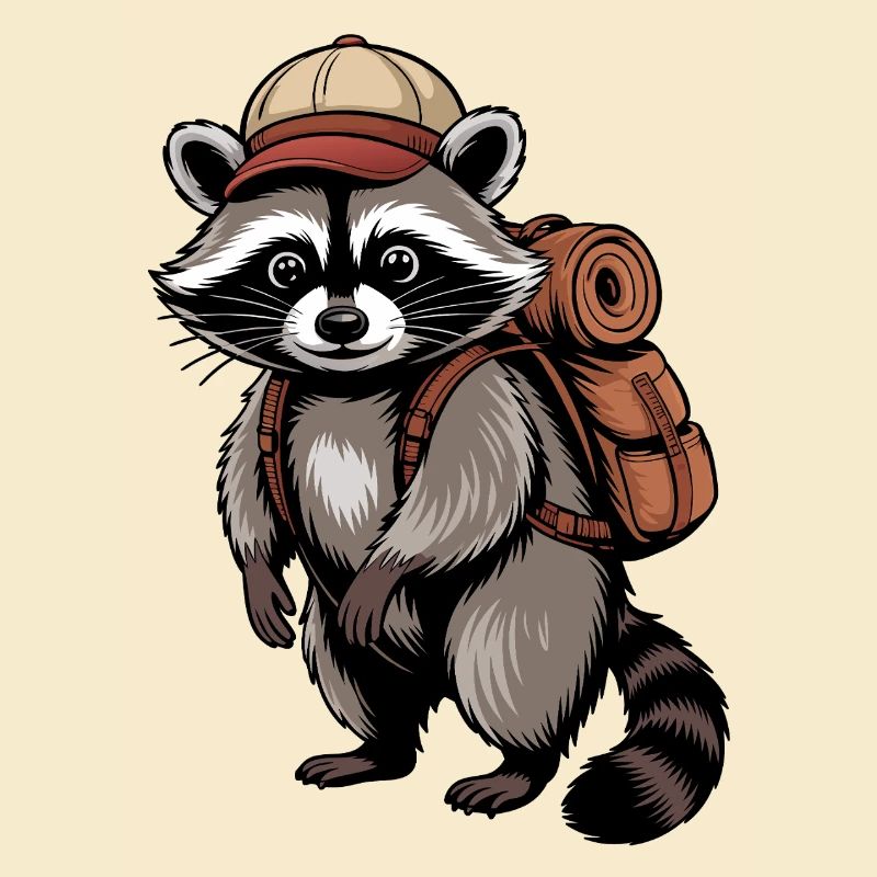 Waschbär Trekking-Design