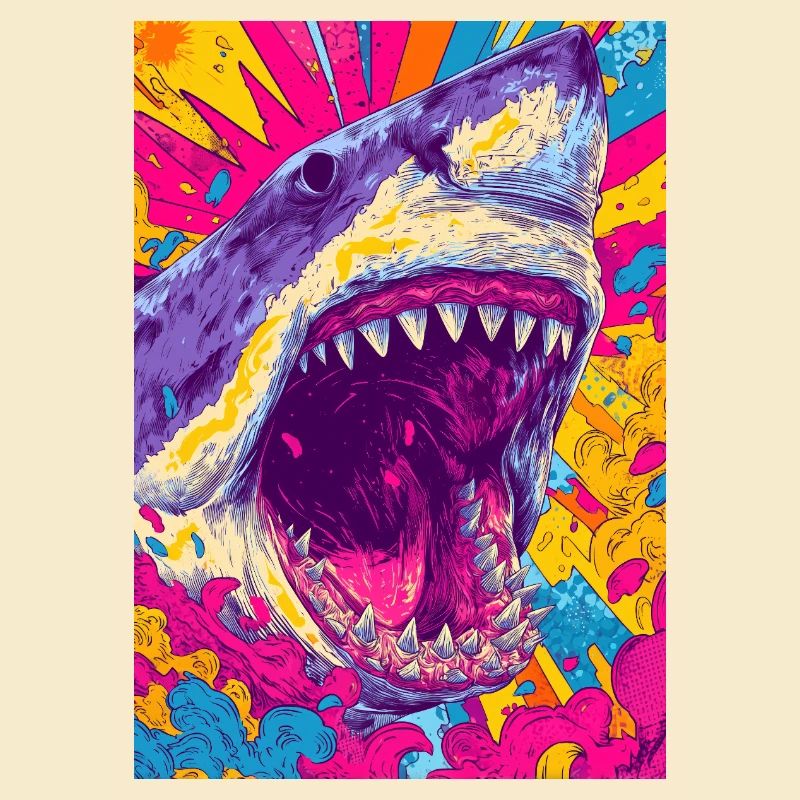 Explosion de requin psychédélique