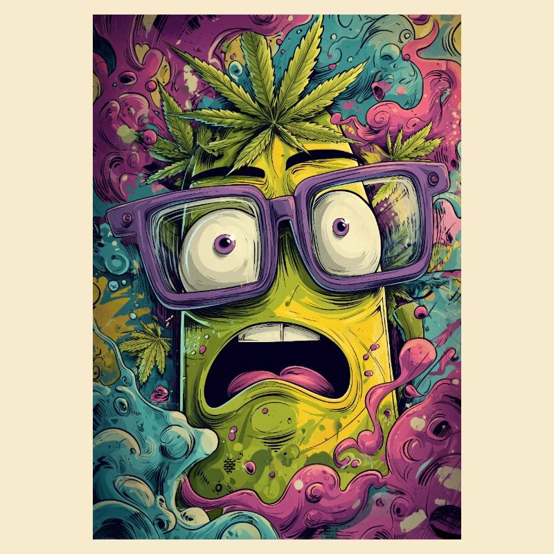 Psychedelische Ananas mit Brille