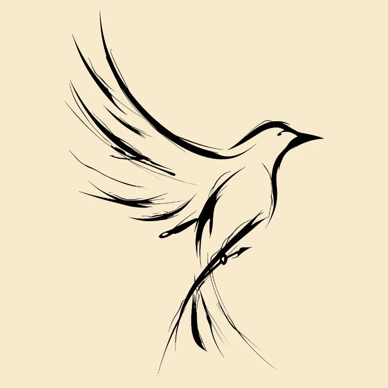 bird, bird tattoo, simple drawing