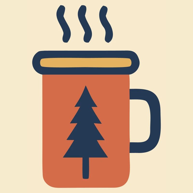 Emailletasse Tanne Kaffee Wald