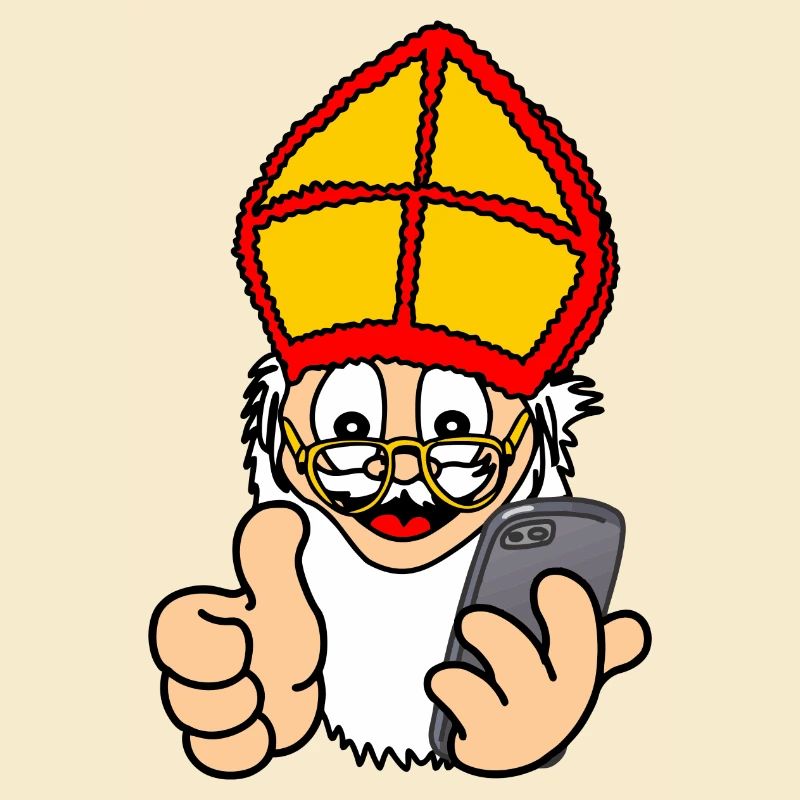 Sinterklaas with smartphone