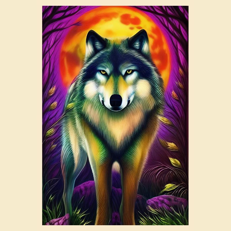 Wolf und Mond