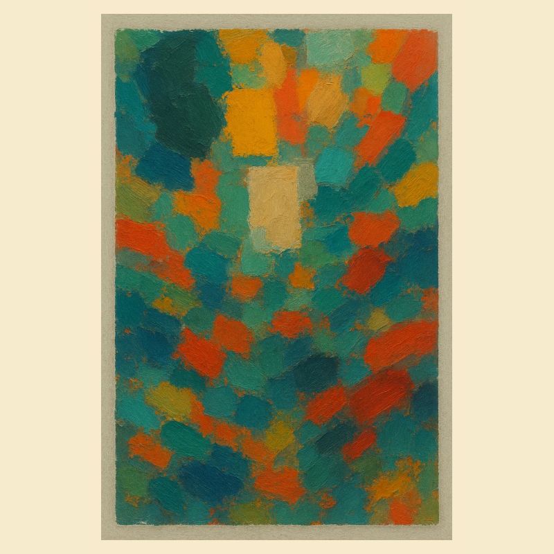 Jeu abstrait de couleurs sur toile