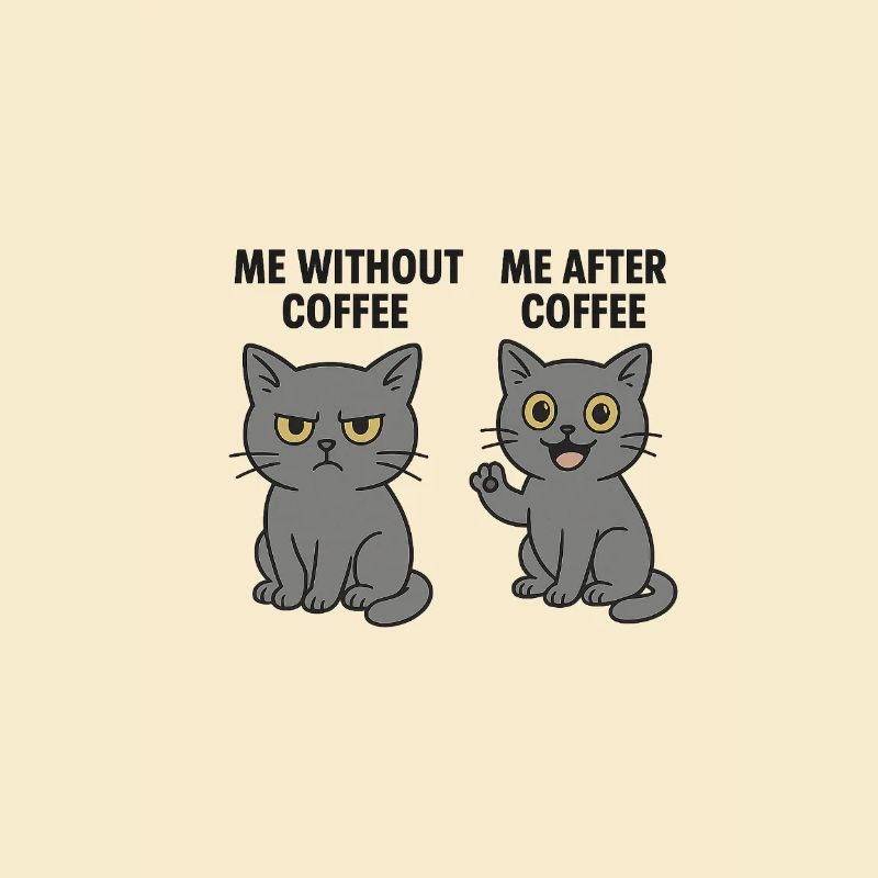 Cat memes: Grumpy without coffee