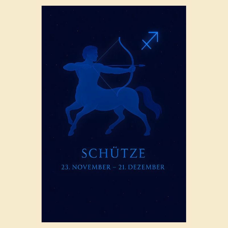 Sternzeichen Schütze mit Bogen & Sternbild