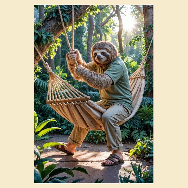 Humanoid Sloth in the Rainforest