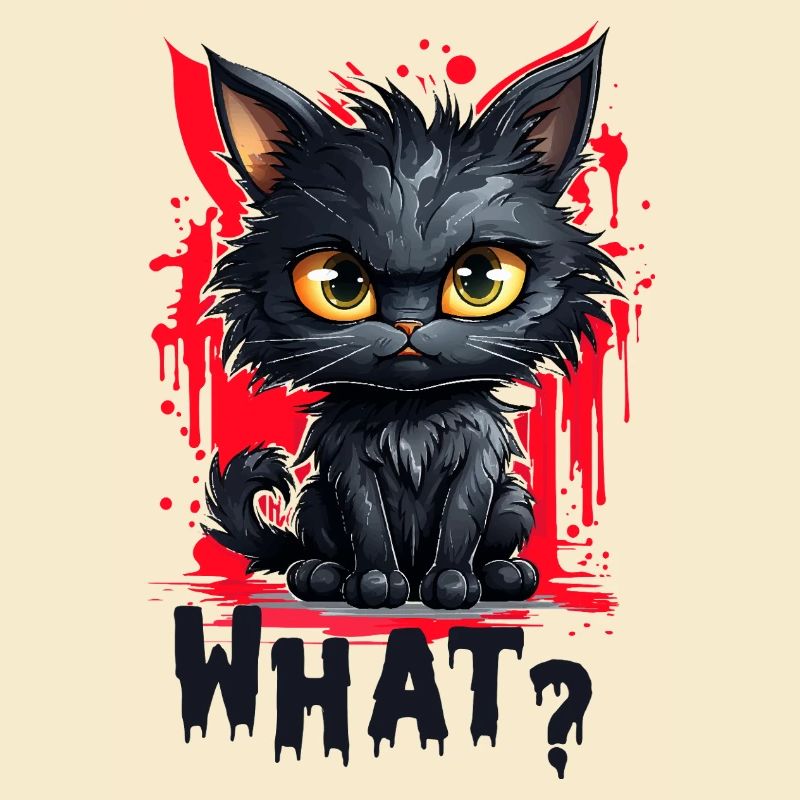 L’illustration créative de chat assombrit les pensées