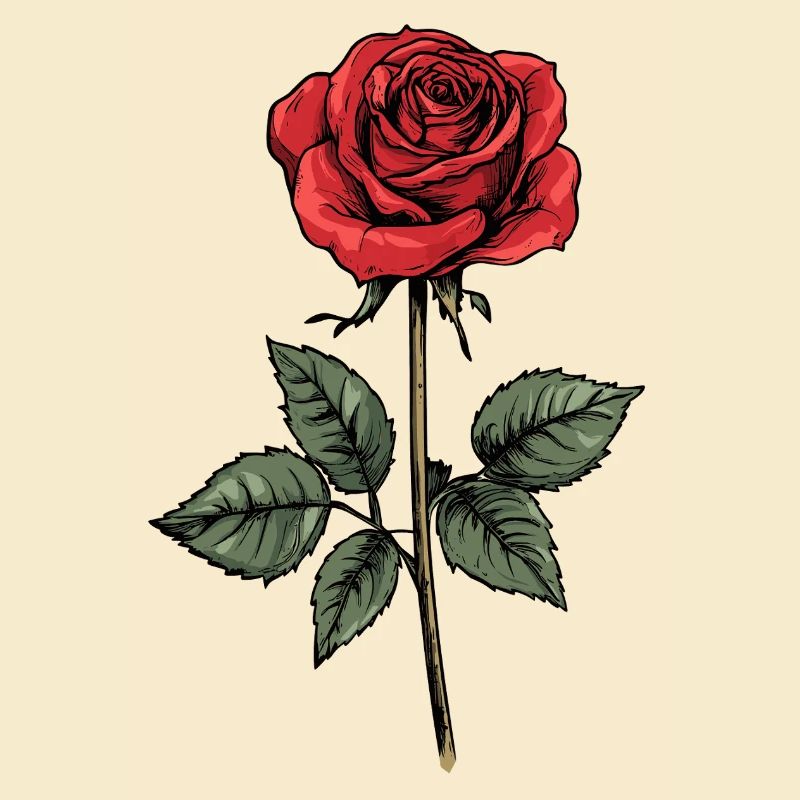Red Rose Illustration Graphic