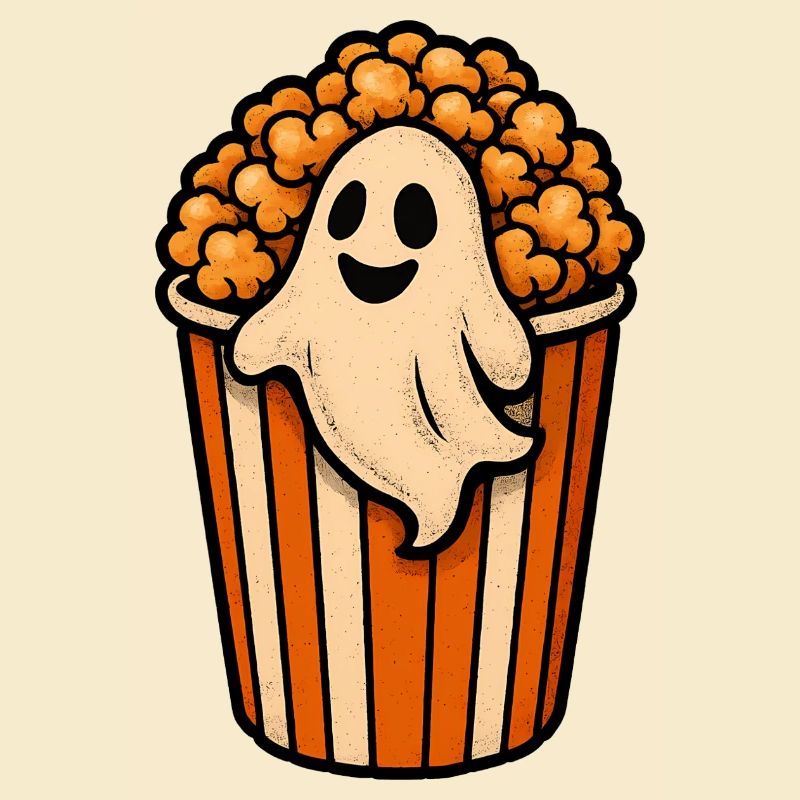 Popcorn ghost in the popcorn pot