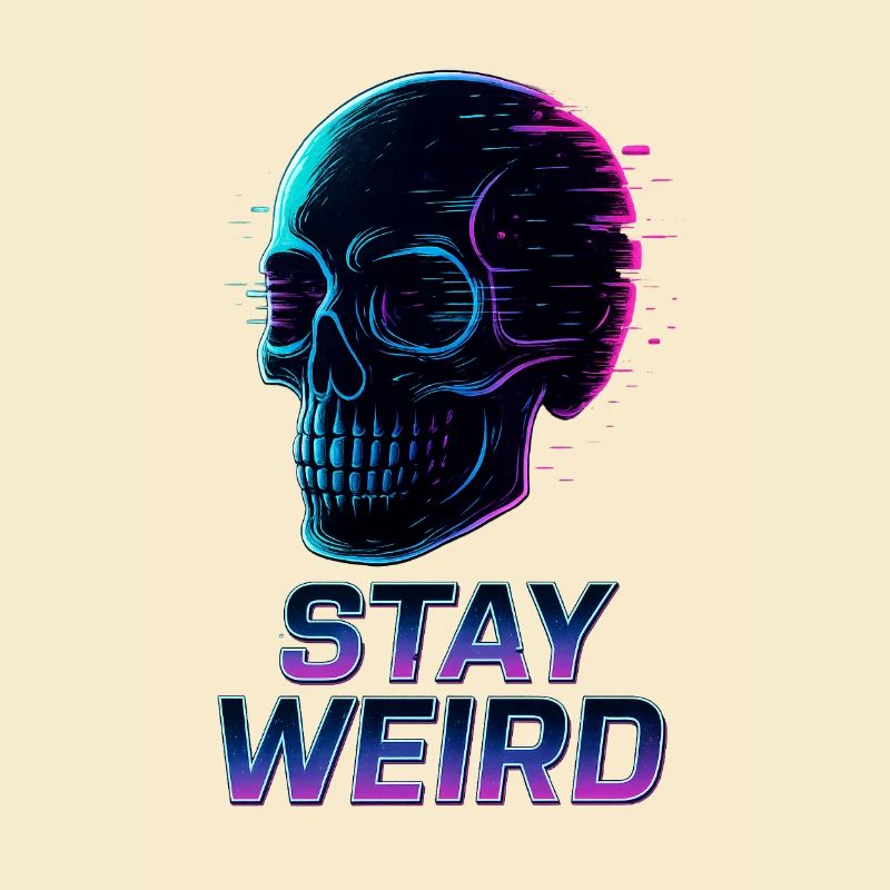 Stay Weird Neon Schädel