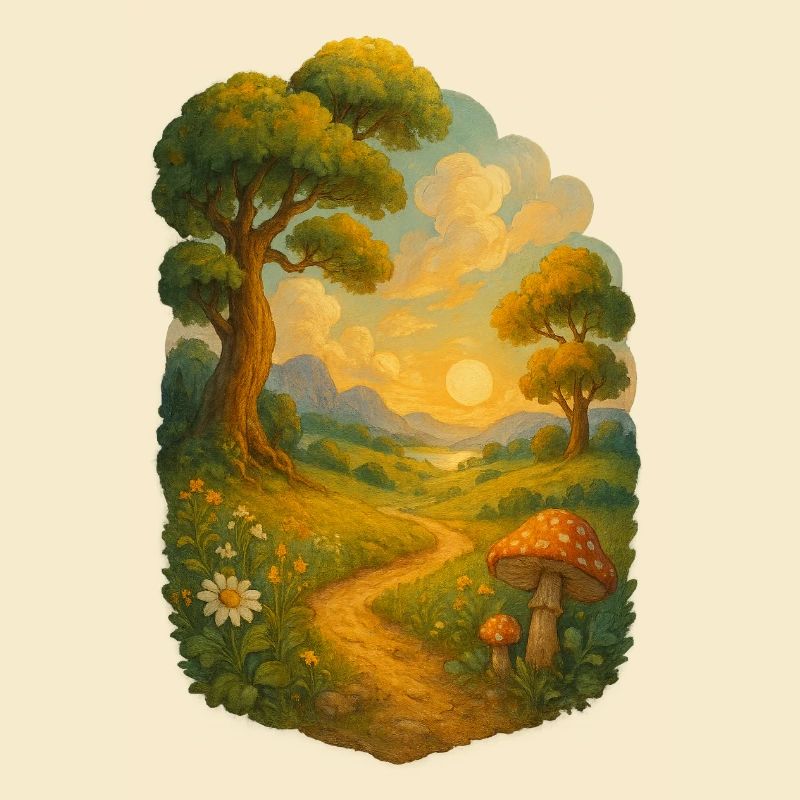 Fairy tale trail in the sunlight