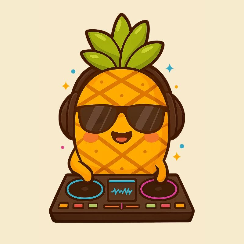 Pineapple DJ mit Sonnenbrille