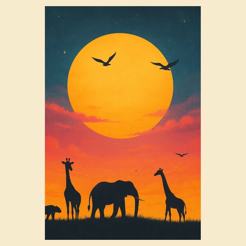 Savanes Coucher de soleil