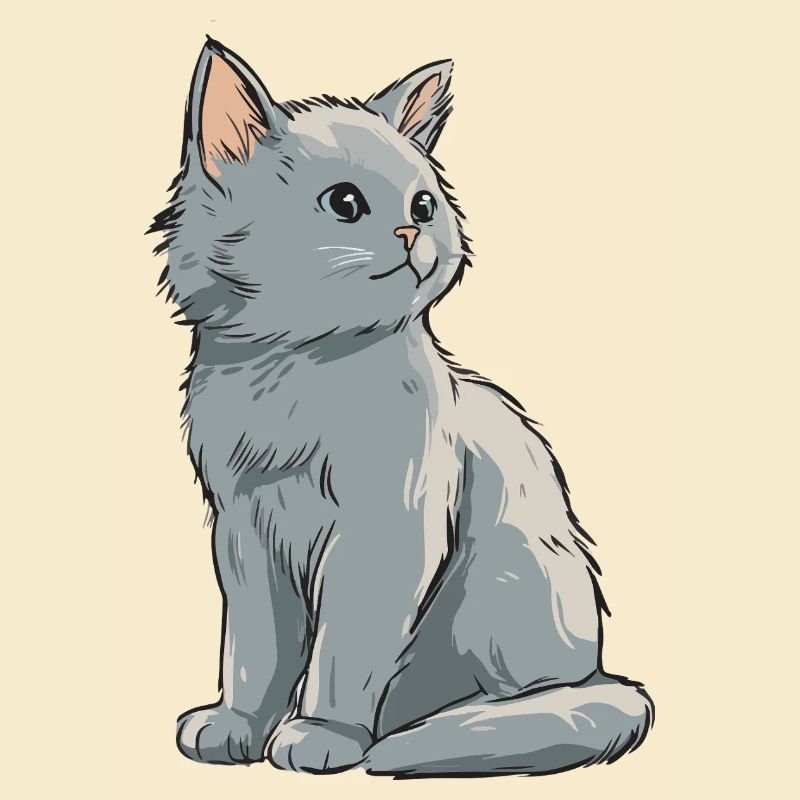 Graues Samtkätzchen Illustration