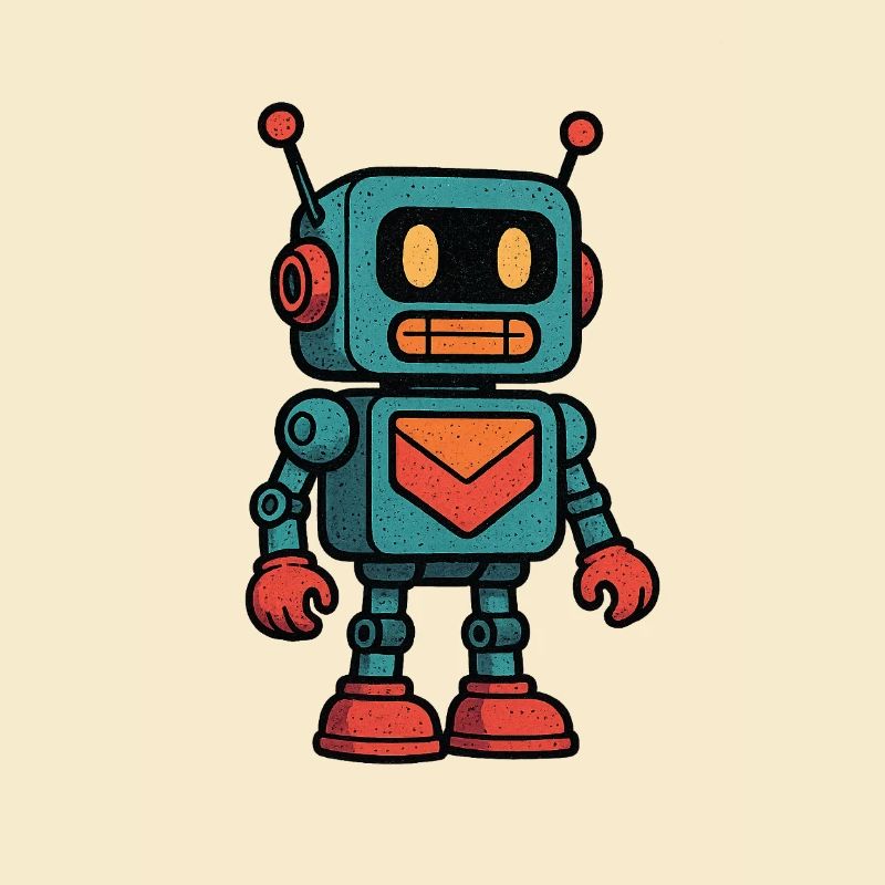 Retro Roboter Briefhalter