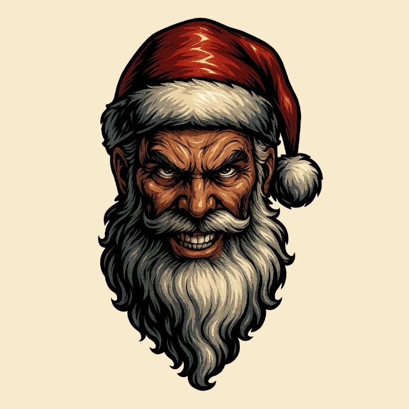 Düsterer Weihnachtsmann Fratze