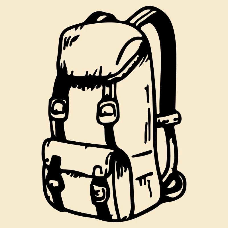 Voyage de camping avec symbole de sac à dos