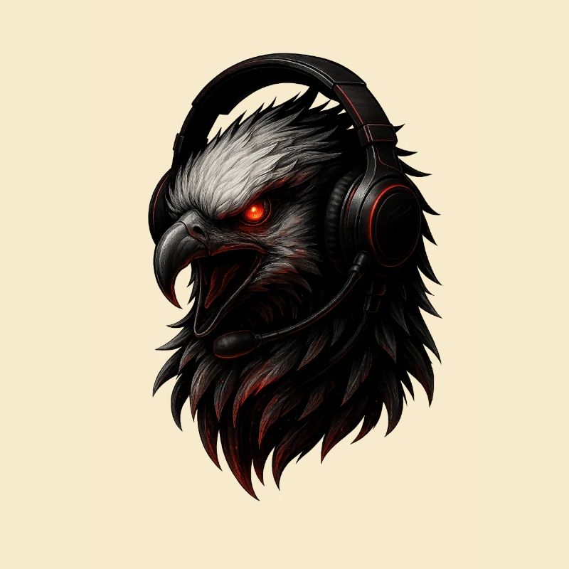 Adler mit Gaming Headset
