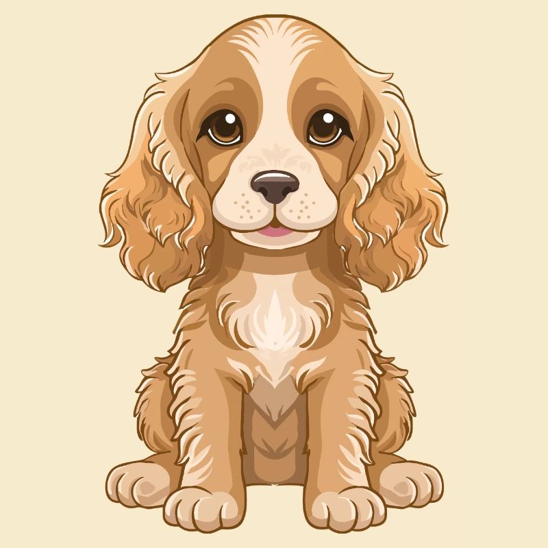 Süßer Cocker Spaniel-Welpe Cartoon