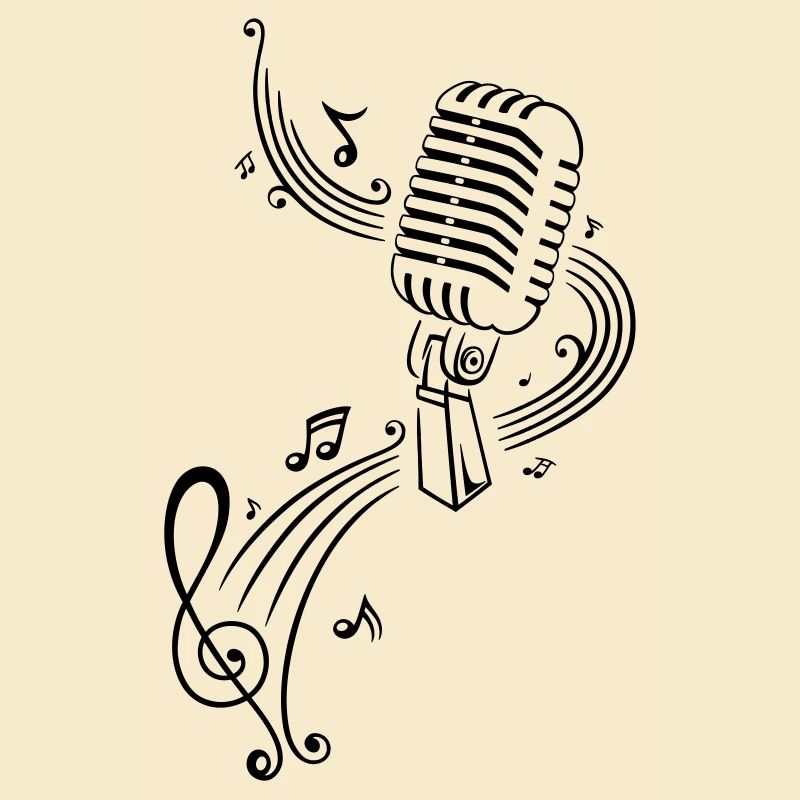 Musik, Notenschlüssel, Mikrophon