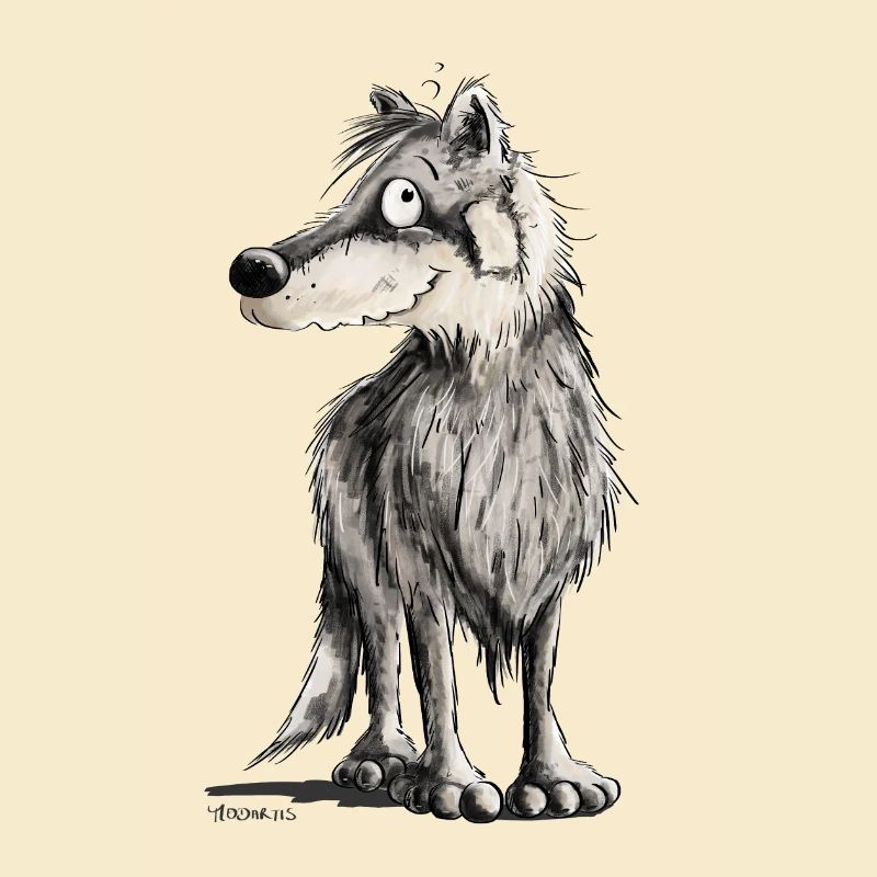 Lustiger Wolf I Comic Hund I Wölfe