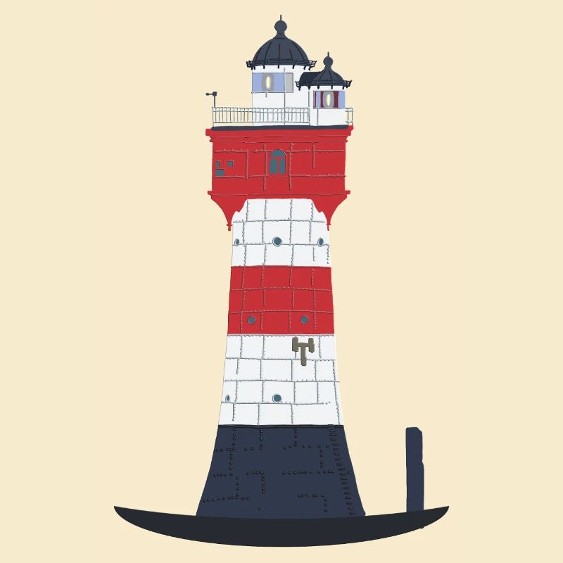 Lighthouse Red sand without text, North Sea, Offshore