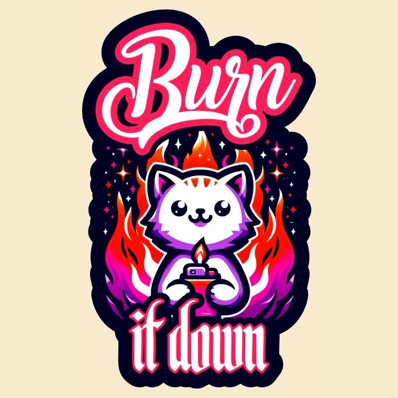 Brûlez-le | Chat avec du feu