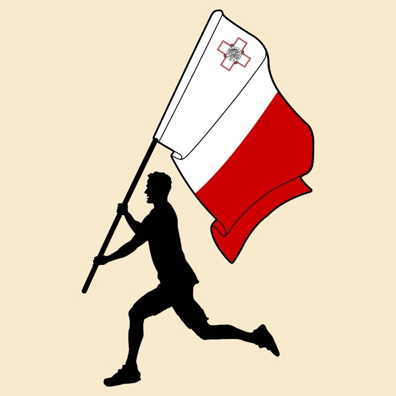 Flagge Malta Mann läuft