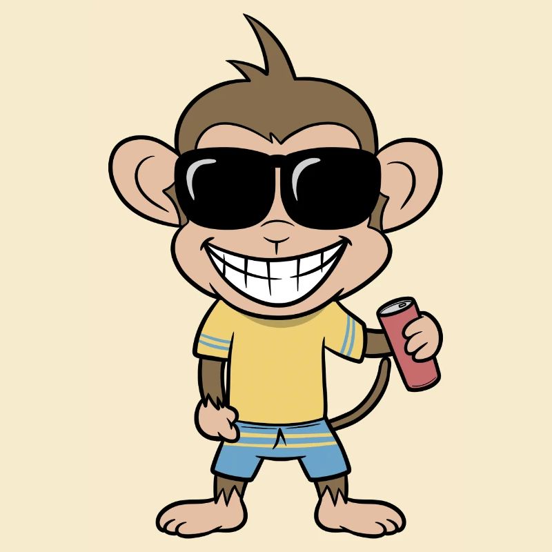 Holiday monkey with drink