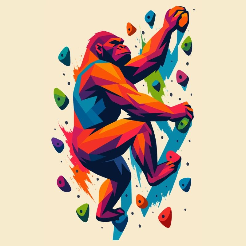 Bouldering Climbing Power Gorilla Silverback Strong