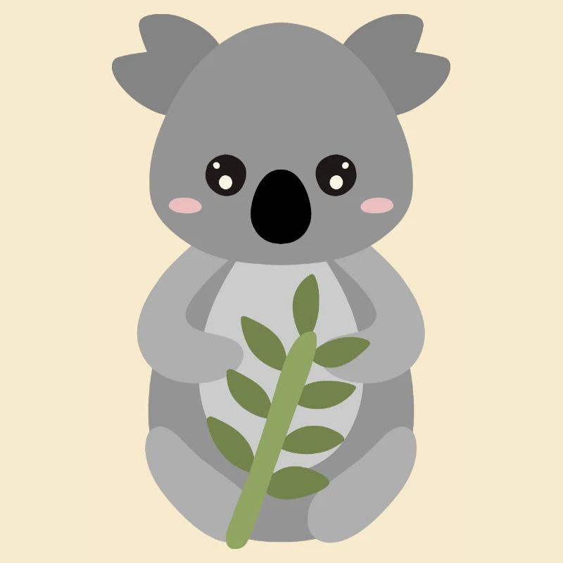 Koala mit Blattumarmung