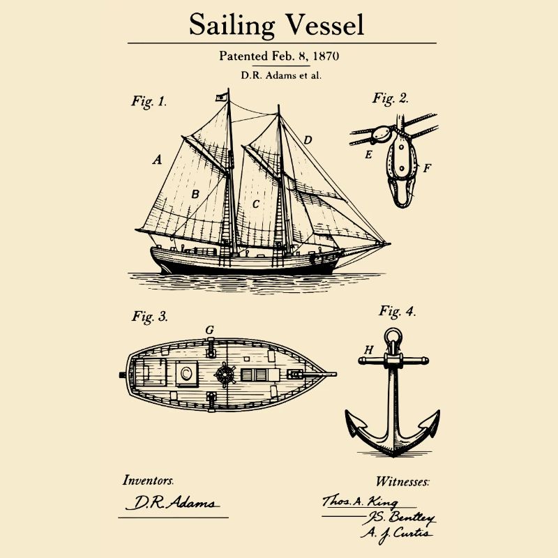 Conception classique du plan de navire à voile