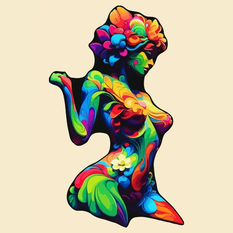 Bunte Flora-Silhouette