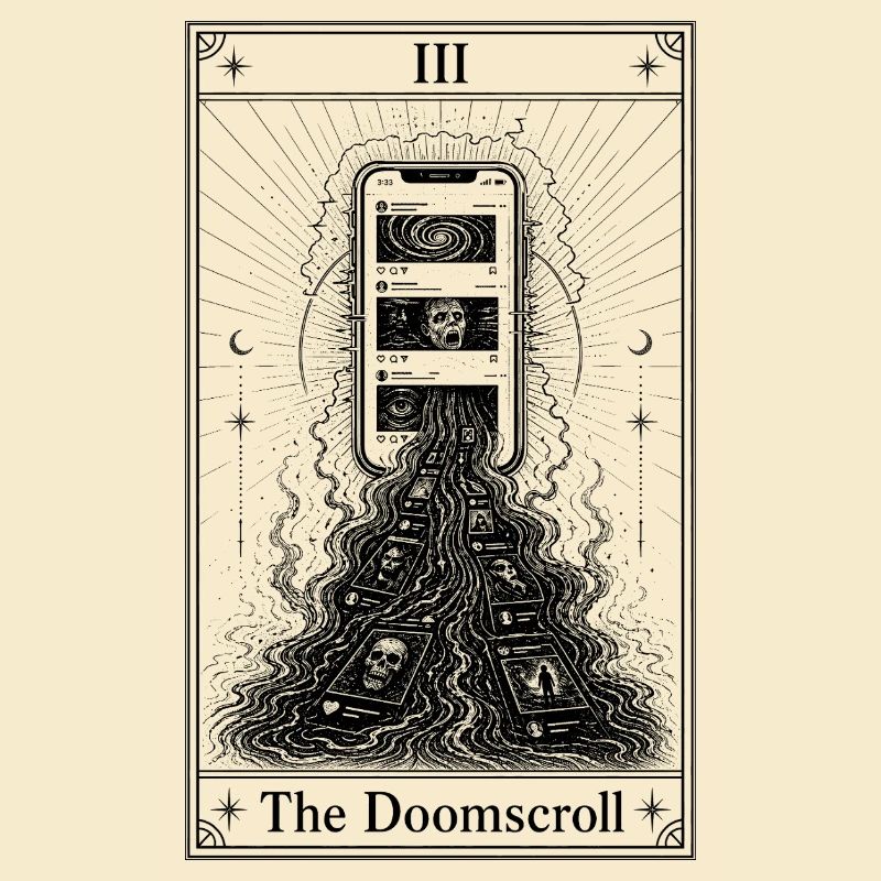 Endless Scrolling | Tarot Card | Doomscrolling