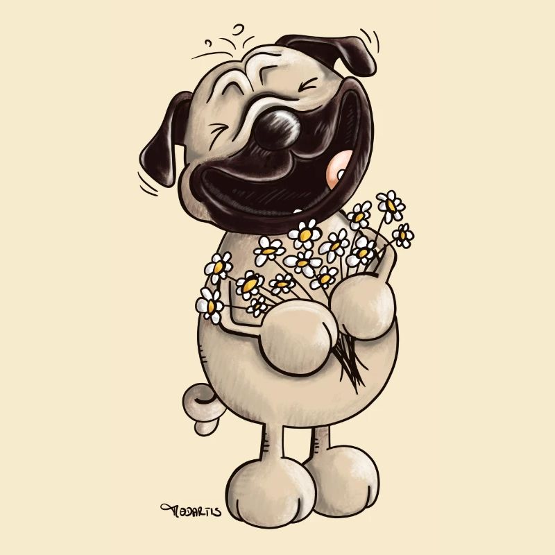 Süßer Mops - Möpse - Mopsfideler Mops - Geschenk