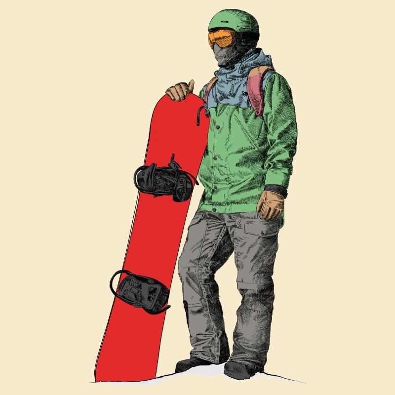 Abenteuerlicher Snowboarder