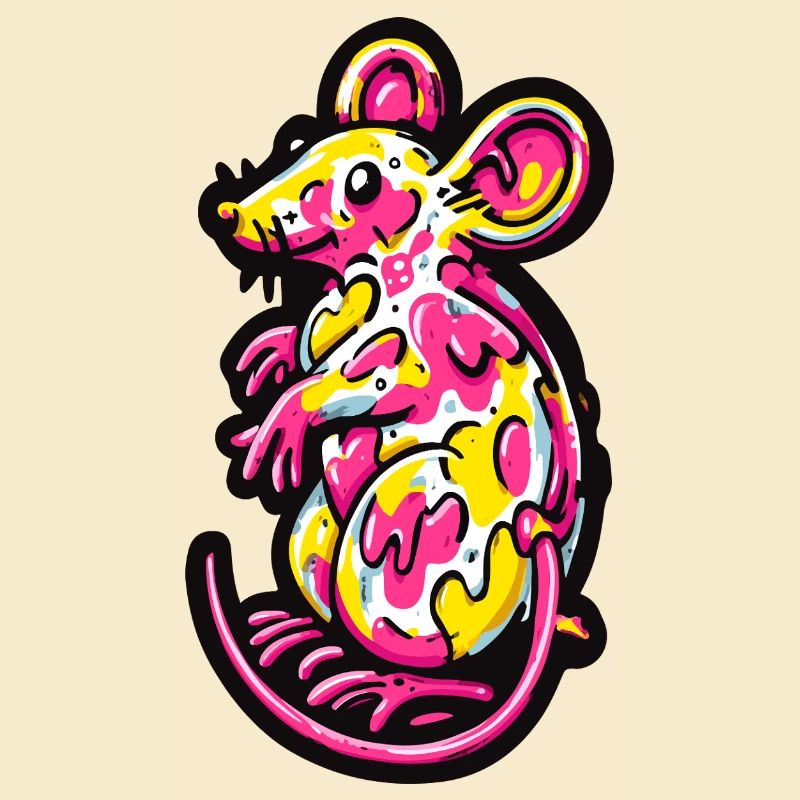 Maus Ratte Bunt Kunst