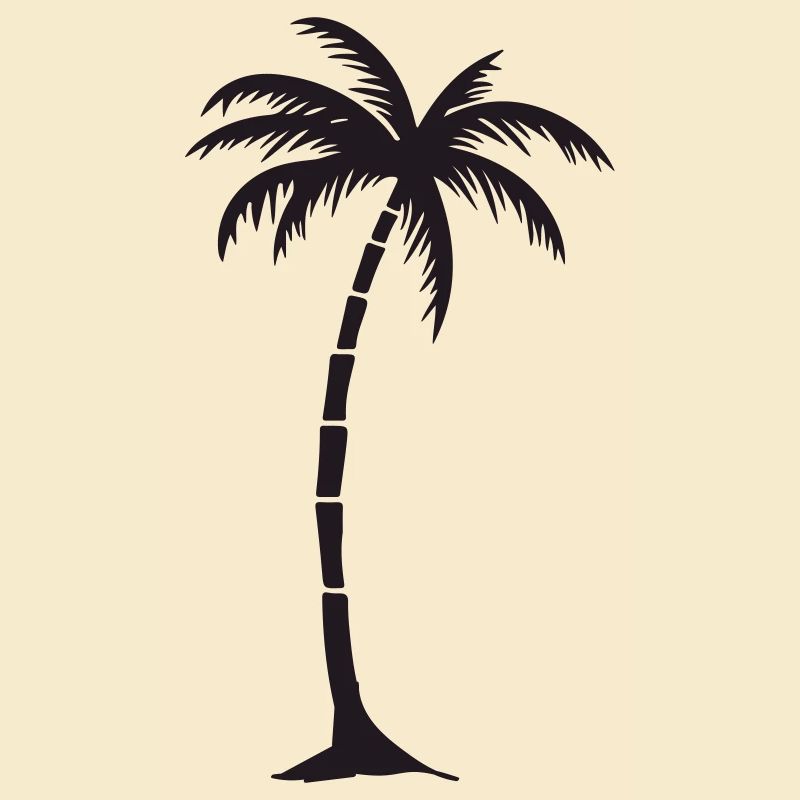 Elegant Palm Tree Black Silhouette