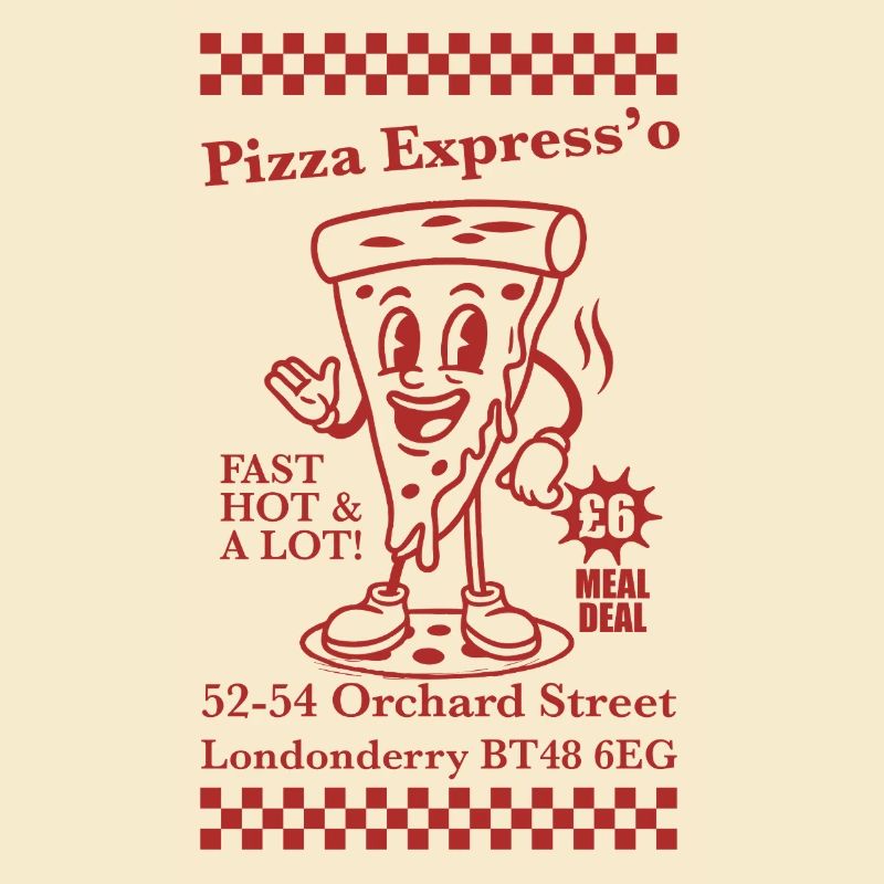 Retro-Maskottchen Espresso-Pizza