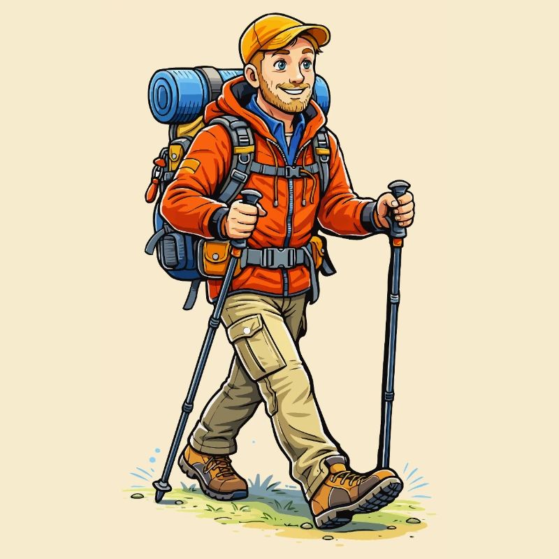 Abenteuerlicher Wanderer mit Rucksack
