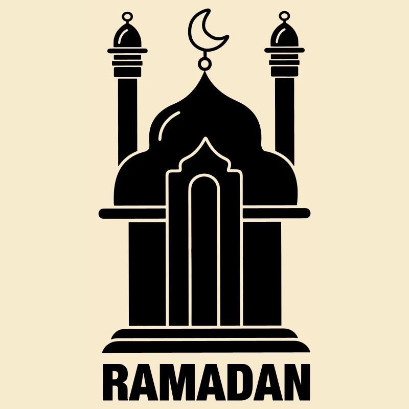Ramadan-Text und Moschee